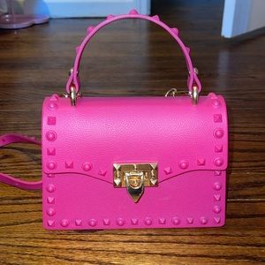Pink studded satchel